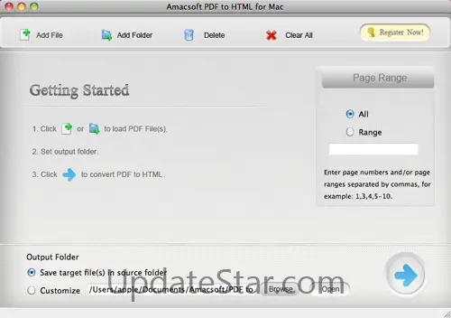 Amacsoft PDF to HTML for Mac