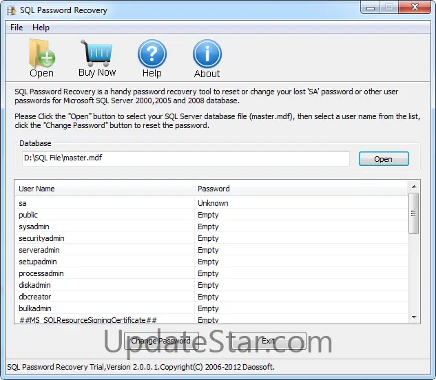 SQL Password Recovery 18.0
