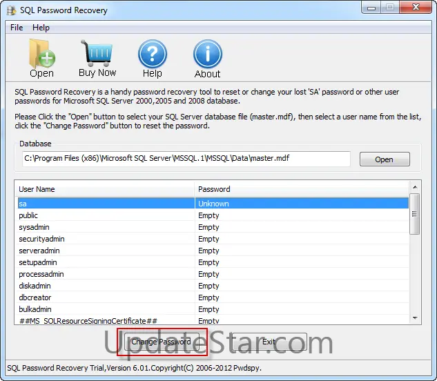 SQL Password Recovery 18.0