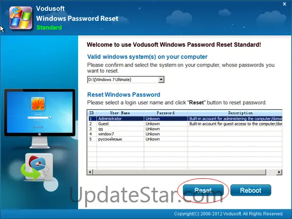 Vodusoft Windows Password Reset Standard