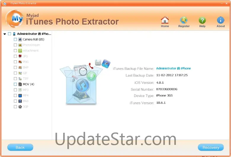 MyJad iTunes Photo Extractor