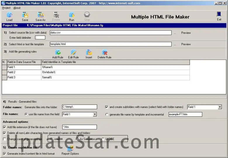 Multiple HTML File Maker 3.010