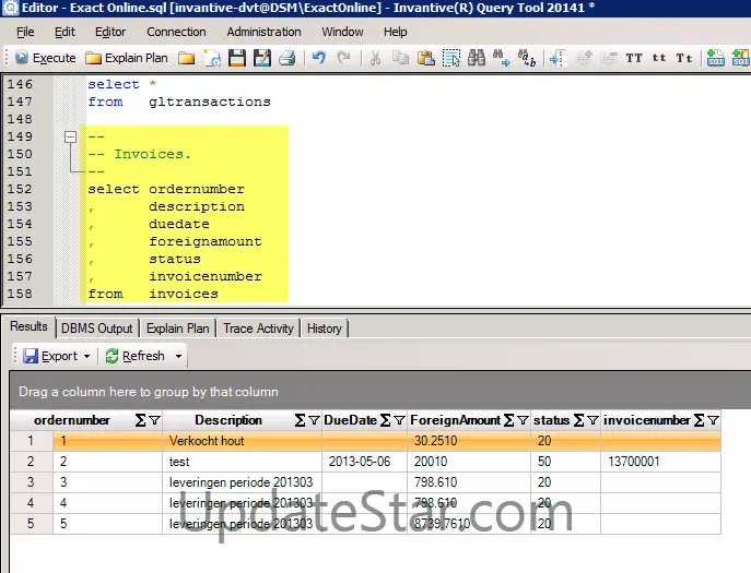 Invantive SQL Query Tool for Exact Onlin