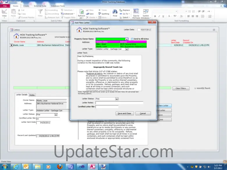 HOA Tracking Database Software 2.4.7