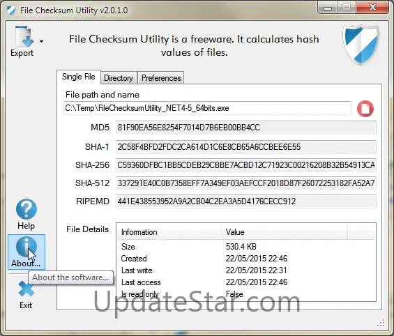 File Checksum Utility 2.1