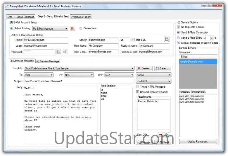 Database E-Mailer Free 4.3.5