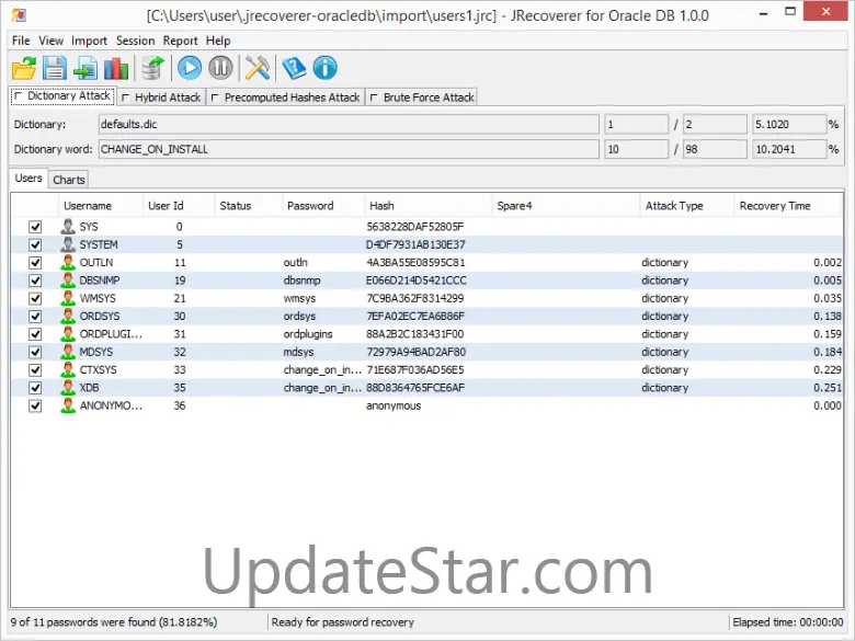 JRecoverer for Oracle Database Passwords 1.4.1