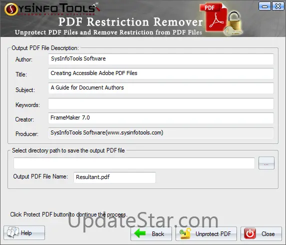 SysInfoTools PDF Restriction Remover 3.0