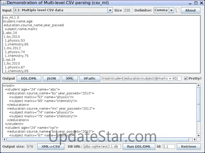 CSV TDV TSV <> JSON XML Convertor 1.0