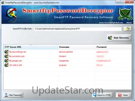 Password Decryptor for SmartFTP 6.0