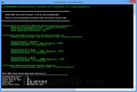 Bulk SHA1 Password Cracker 2.0