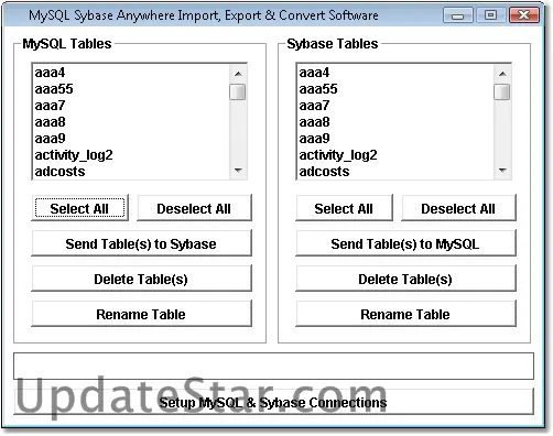MySQL Sybase Anywhere Import, Export & Convert Software 7.0