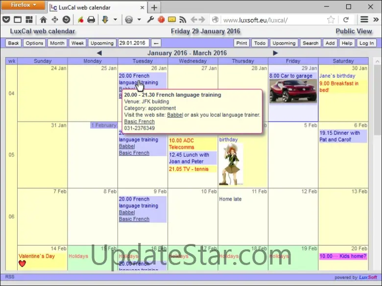 LuxCal Web Based Calendar SQLite 5.2.2