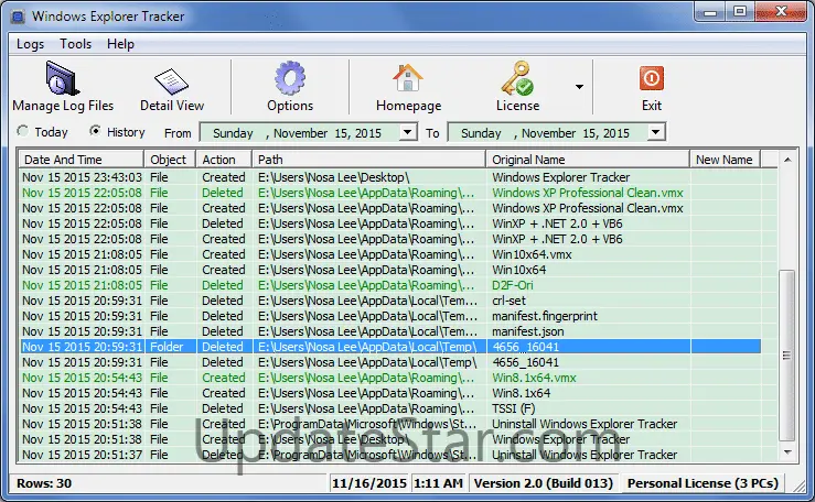 Windows Explorer Tracker 2.0