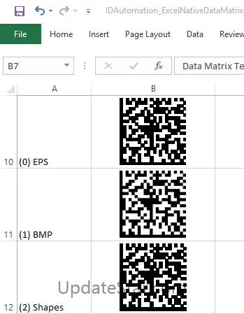Data Matrix Excel Barcode Generator 19.9