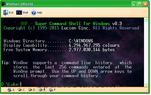 WinOne Free Command Prompt for Windows 8.5