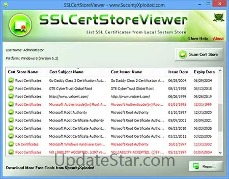 SSL Certificate Store Viewer 4.0