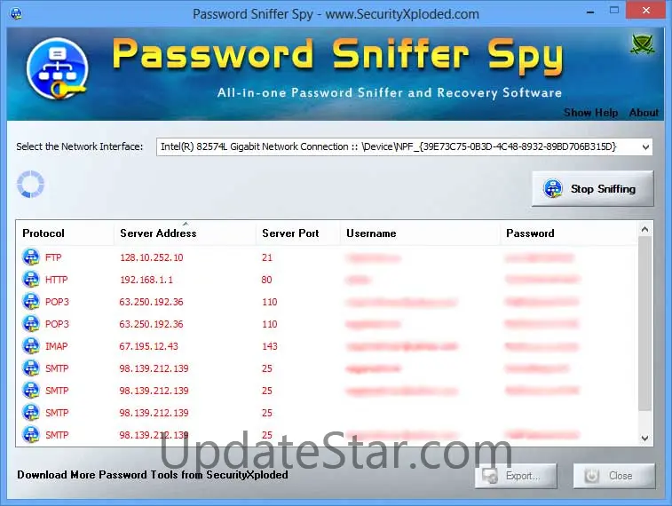 Password Sniffer Spy 6.0