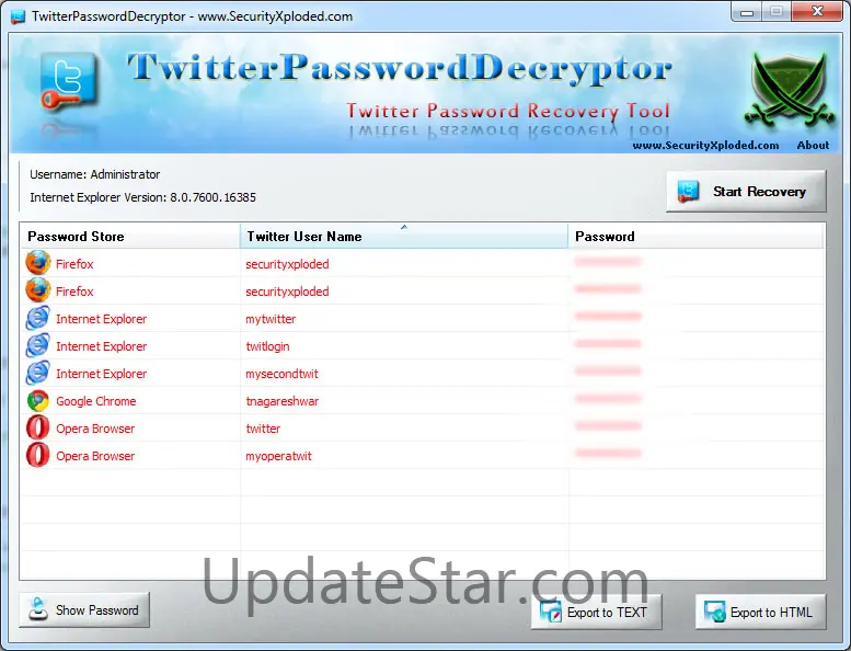 TwitterPasswordDecryptor 11.0