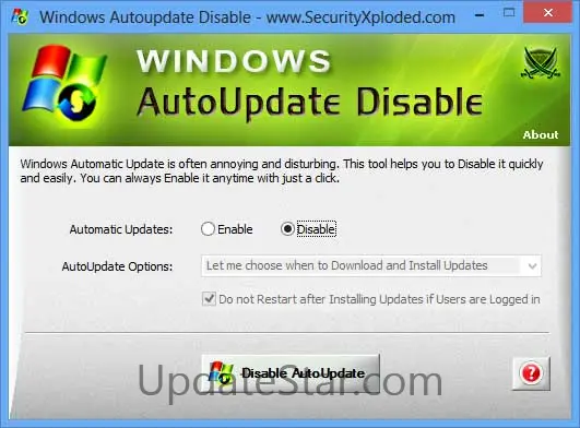 Disable Windows AutoUpdate 3.0