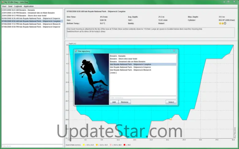 My SCUBA Diary for Linux 3.1