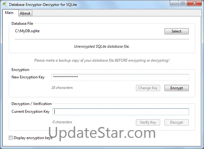 Database Encryptor/Decryptor for SQLite