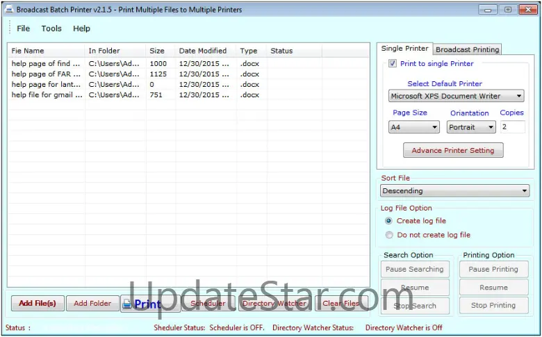 Broadcast Batch Printing Software 2.1