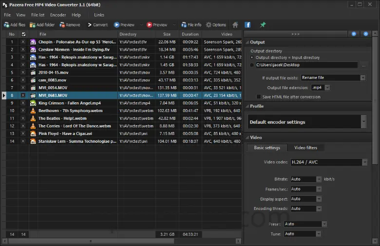 Pazera Free MP4 Video Converter 1.2
