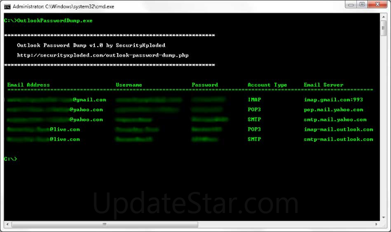 Password Dump for Outlook 4.0