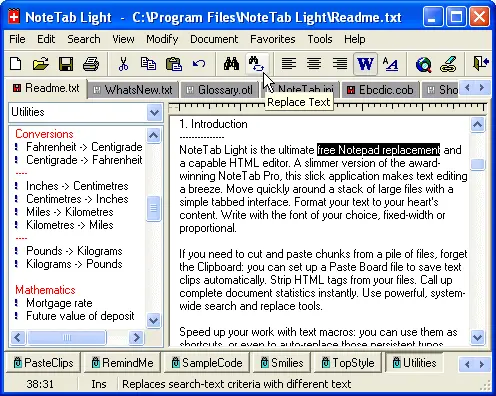 NoteTab Light 7.2