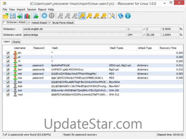 JRecoverer for Linux Passwords 1.1.1