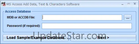 MS Access Add Data, Text & Characters Software 7.0