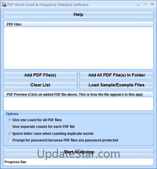 PDF Word Count & Frequency Statistics Software 7.0