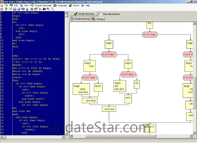 C/Delphi/Basic Code Flowchart 2.0