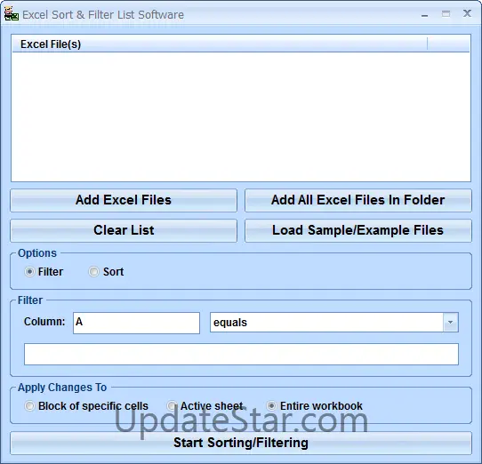 Excel Sort & Filter List Software 7.0