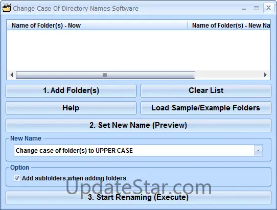 Change Case of Directory Names Software 7.0