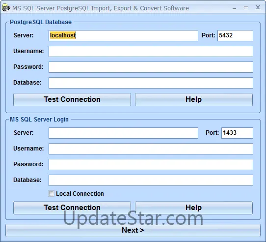 MS SQL Server PostgreSQL Import, Export & Convert Software 7.0