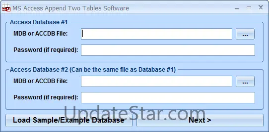 MS Access Append Two Tables Software 7.0