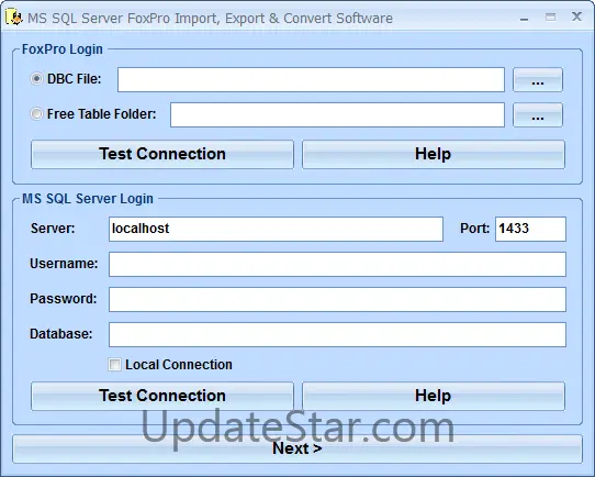 MS SQL Server FoxPro Import, Export & Convert Software 7.0