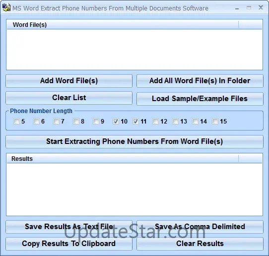 MS Word Extract Phone Numbers From Multiple Documents Software 7.0