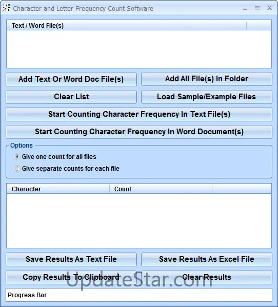 Character (Letter) Frequency Count Software 7.0