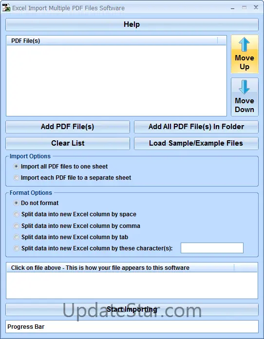 Excel Import Multiple PDF Files Software 7.0