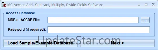 MS Access Add, Subtract, Multiply, Divide Fields Software 7.0
