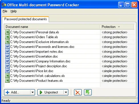 Office Multi-document Password Cracker 2.0