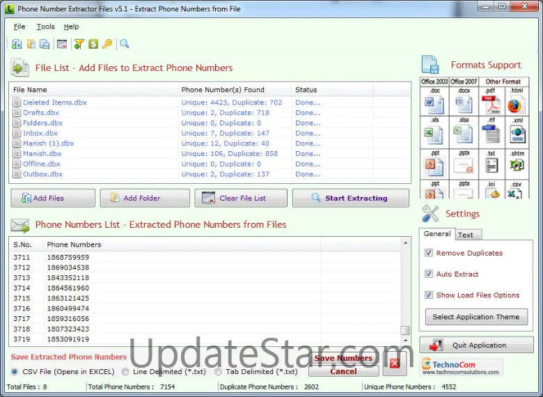 Files Phone Number Extractor 6.3.4.23