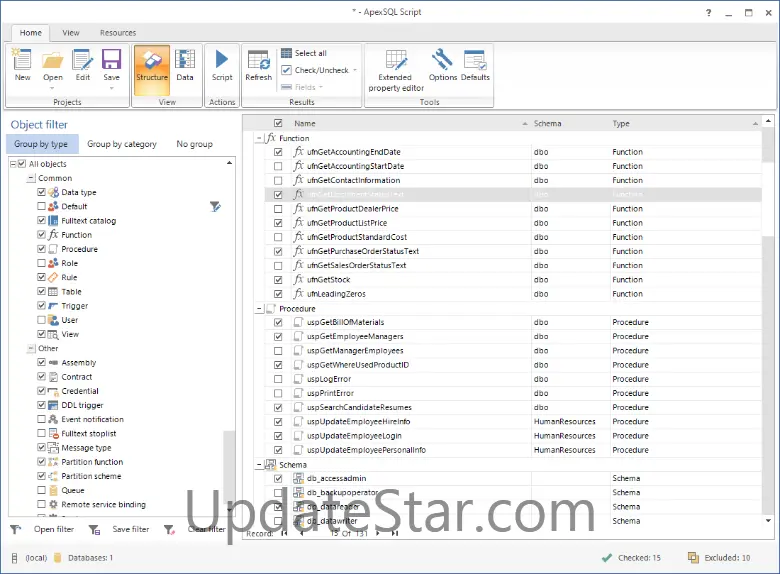 Apex SQL Script