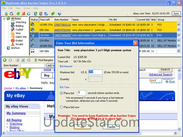 BayGenie eBay Auction Sniper Pro 3.4