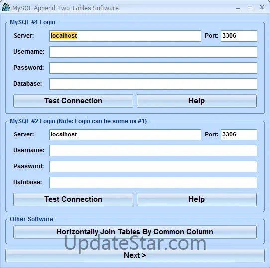 MySQL Append Two Tables Software 7.0