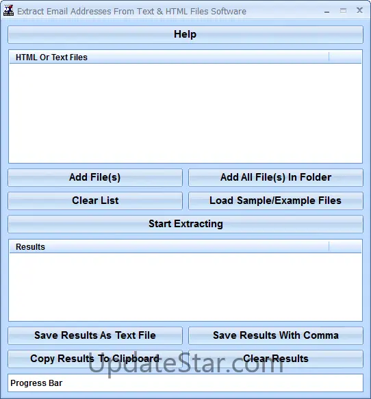 Extract Email Addresses From Text & HTML Files Software 7.0