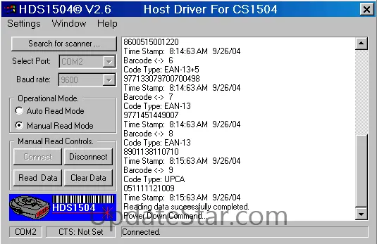 HDS1504 Software For Symbol CS1504 4.0.1